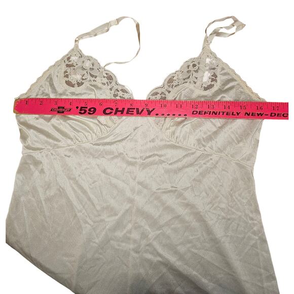 Vintage Sears Lingerie Slip  Nylon Lace Nightgown Size 38 Average Length (719) - Picture 3 of 7